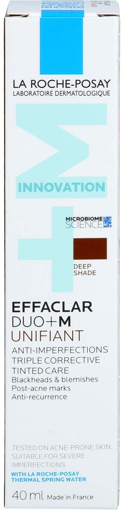 La Roche-Posay Effaclar Duo+M Unifiant getönte, dreifach tiefenwirksame Pflege gegen Unreinheiten dunkler Farbton, 40 ml Creme