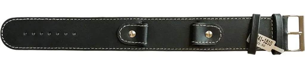Cinturino in Pelle Chinta di Bue Nero con Vite in Acciaio Inossidabile e Base