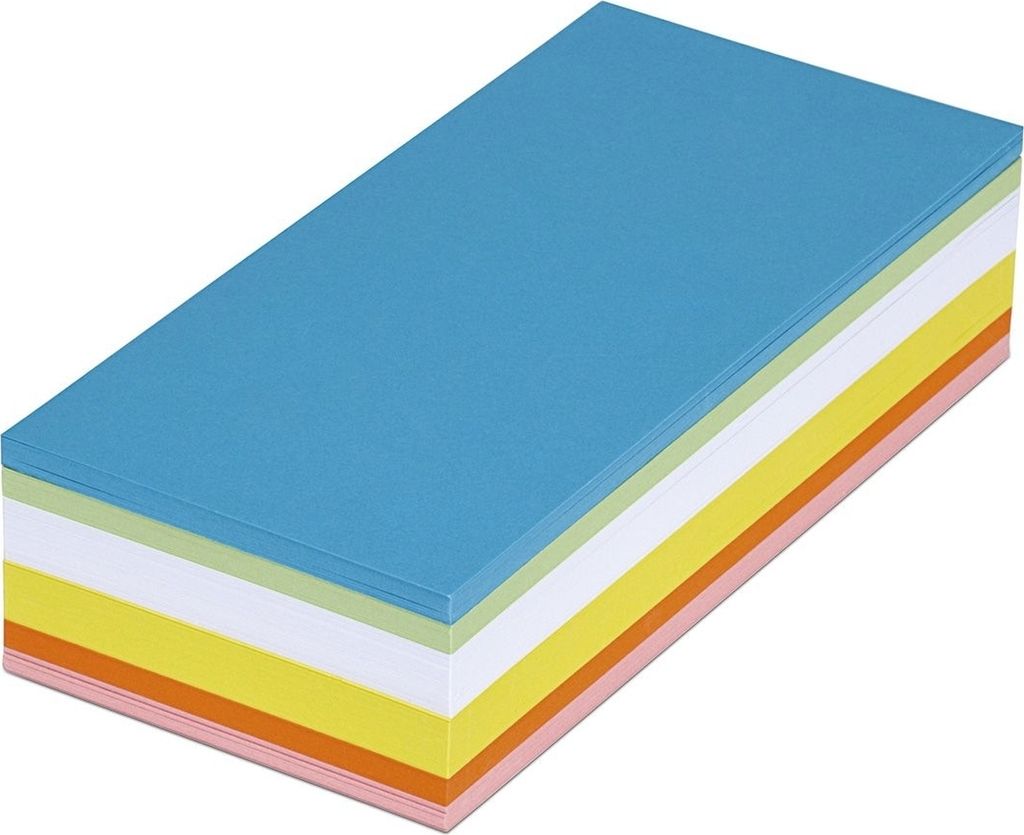 Moderationskarten Rechteck 95x205mm sortiert VE=10x250 stück