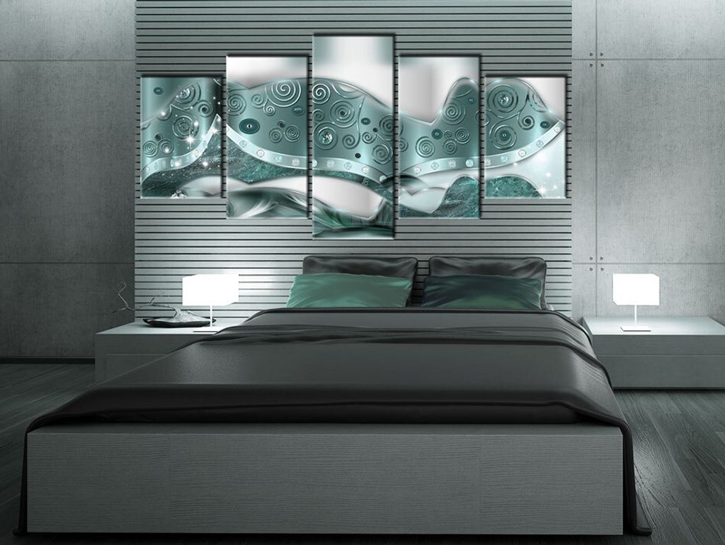 Akustikbild Abstrakt 200x100 cm Bilder Akustikschaum Hochleistungsschallabsorber Schallschutz Leinwand 5 tlg Wandbild Raumakustik Schalldämmung a-...