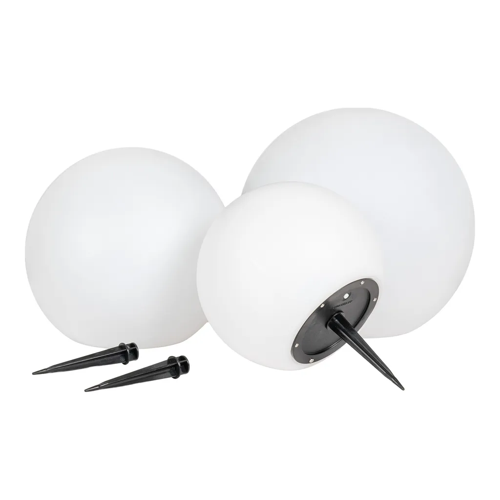 Balise Solaire LED Blanche Lot de 3 Lifton - Borne de Jardin Étanche