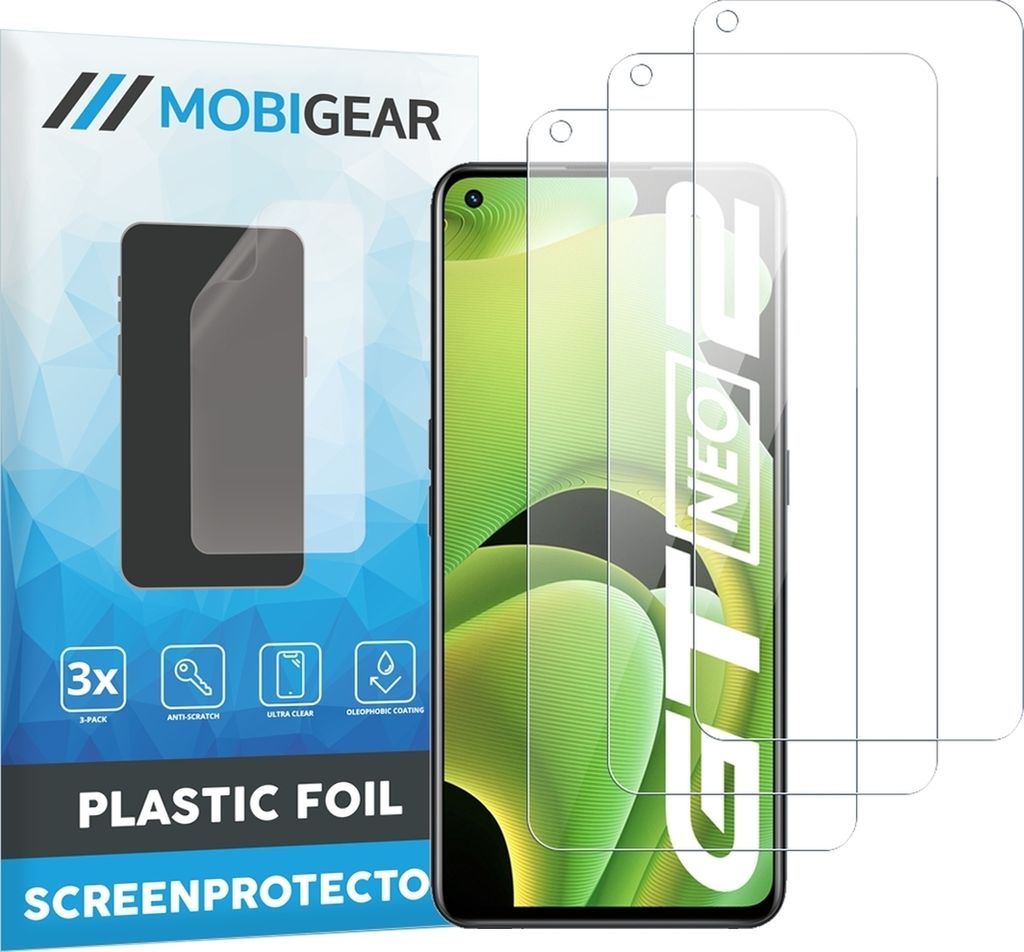 Mobigear Realme GT Neo2 Displayschutz Schutzfolie - Hüllenfreundlich (3er Pack)