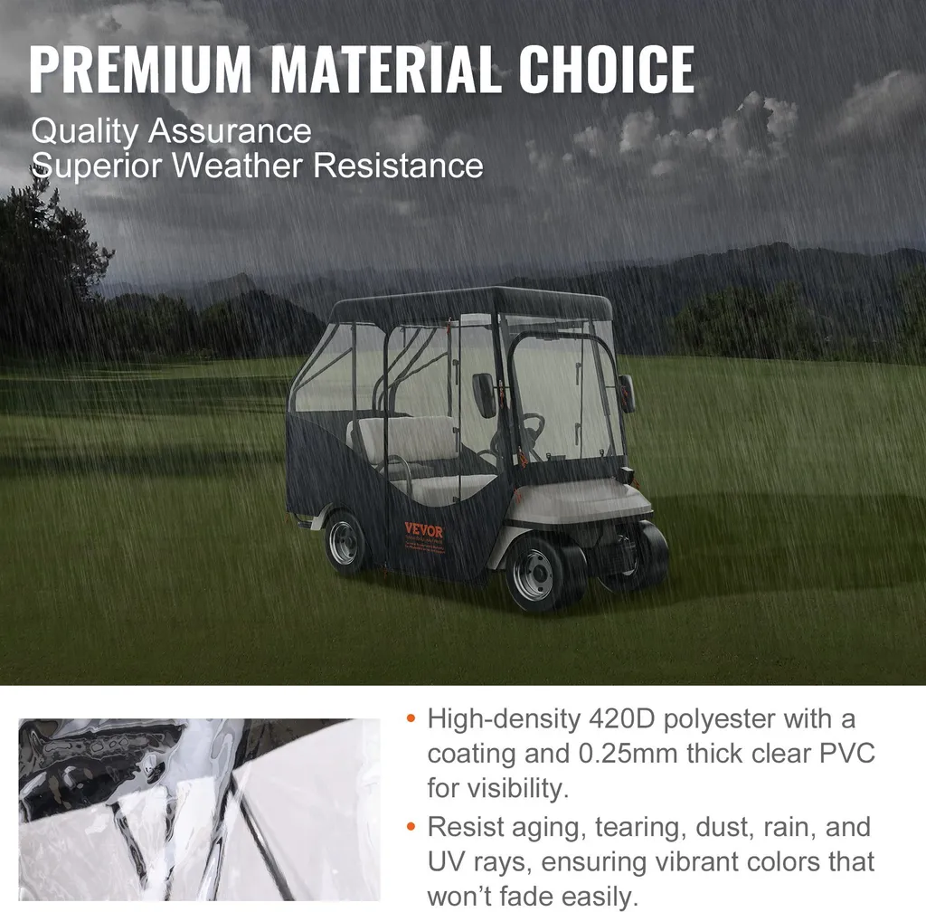 Housse de golf imperméable en polyester 420D - Format compact 4 places - 3