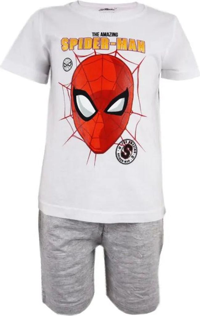 Marvel Spiderman Schlafanzug Pyjama kurz Weiß - Größe 98 Produktbild 