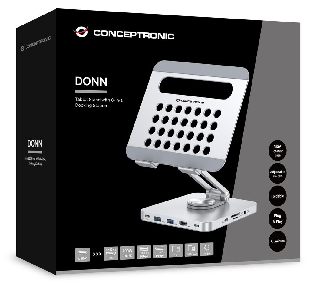 Conceptronic DONN26G Dockingstation + Tablet-Ständer Image du produit 