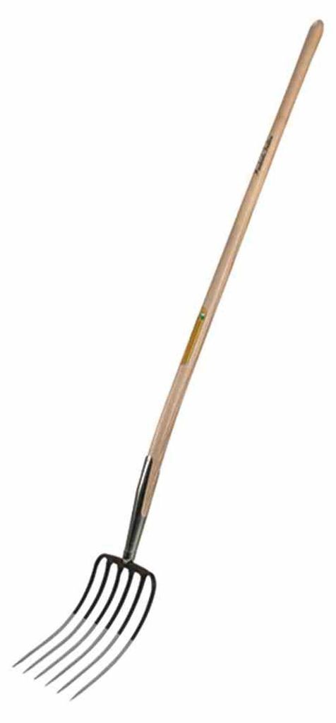 Fourche à fumier 6 dents 135cm 24cm de large, manche en Image du produit 