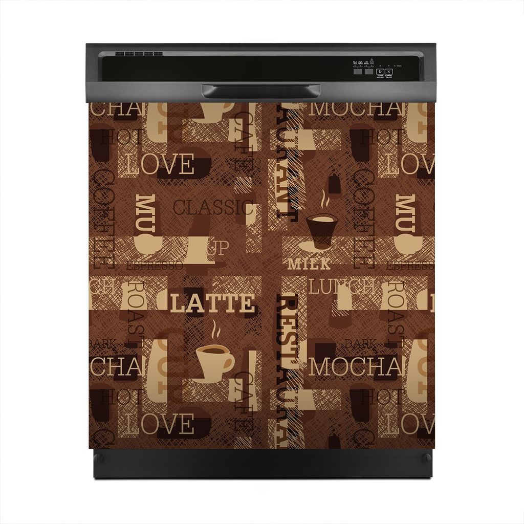Aufkleber sticker 60x60 cm Dekorative folie Spülmaschine - Kaffee Mokka Liebe