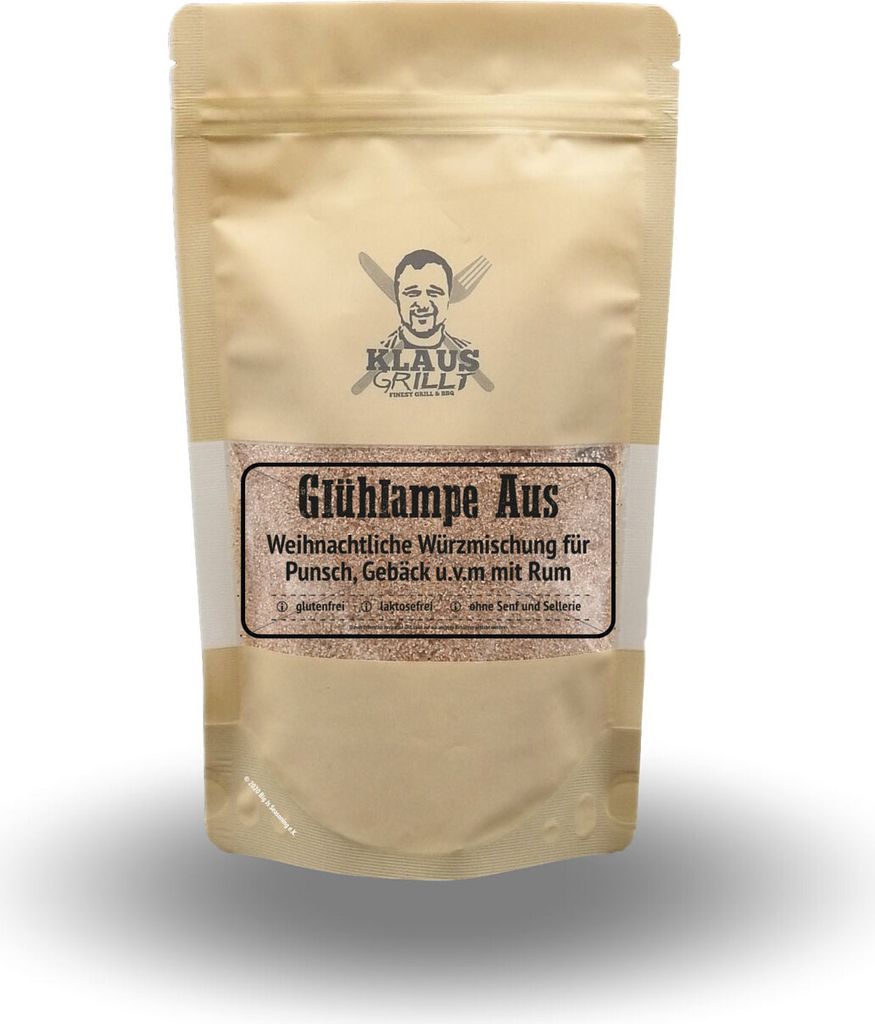 Klaus Grillt Glühlampen AUS! 250g Beutel mit 2% Rum - Glühweingewürz