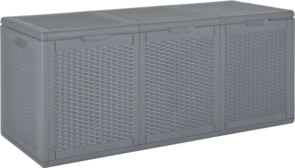 Contenitore Portaoggetti Giardino 270L Grigio - The Living Store