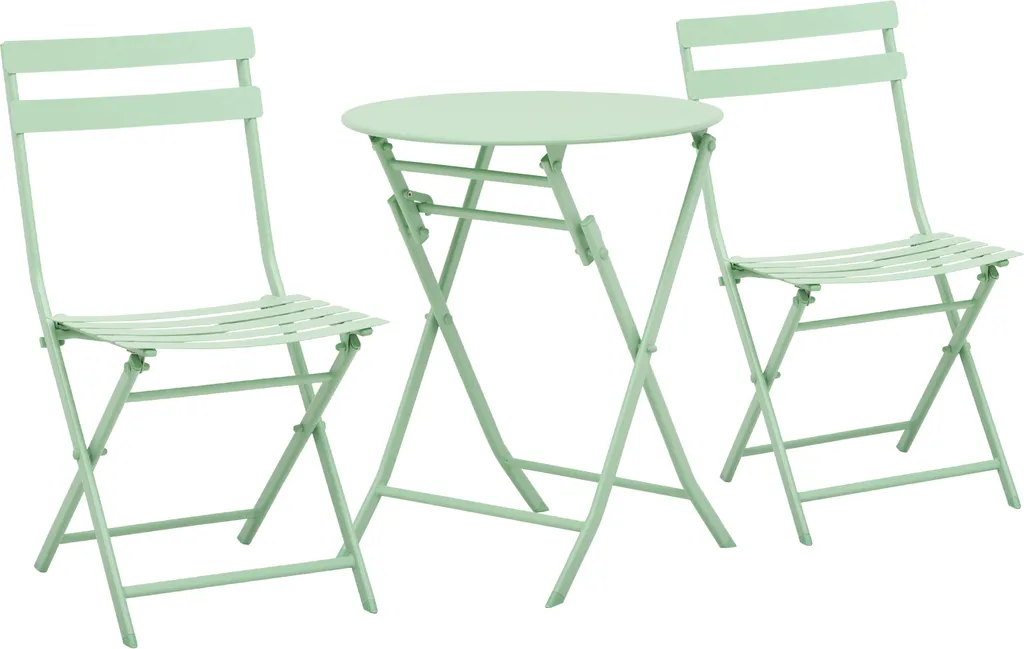 Set da Giardino Outsunny Verde: 3 Pezzi Pieghevoli per Piccoli Spazi