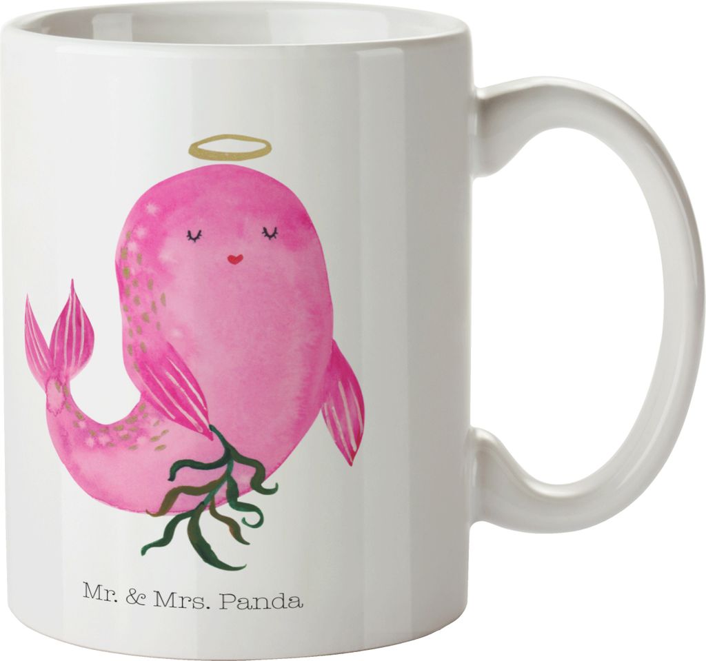 Mr. & Mrs. Panda Pott Sternzeichen Jungfrau - Weiß - Geschenk, Kaffeetasse, Meerjungfrau, Teetasse, Trinkbecher, Geschenktasse, Geburtstag August,...