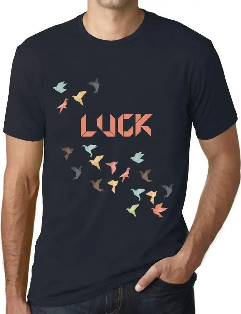 Herren Grafik T-Shirt Origami Luck Öko-Verantwortlich Vintage Jahrgang Kurzarm Lustige Druck Geburtstag Geschenk Mann