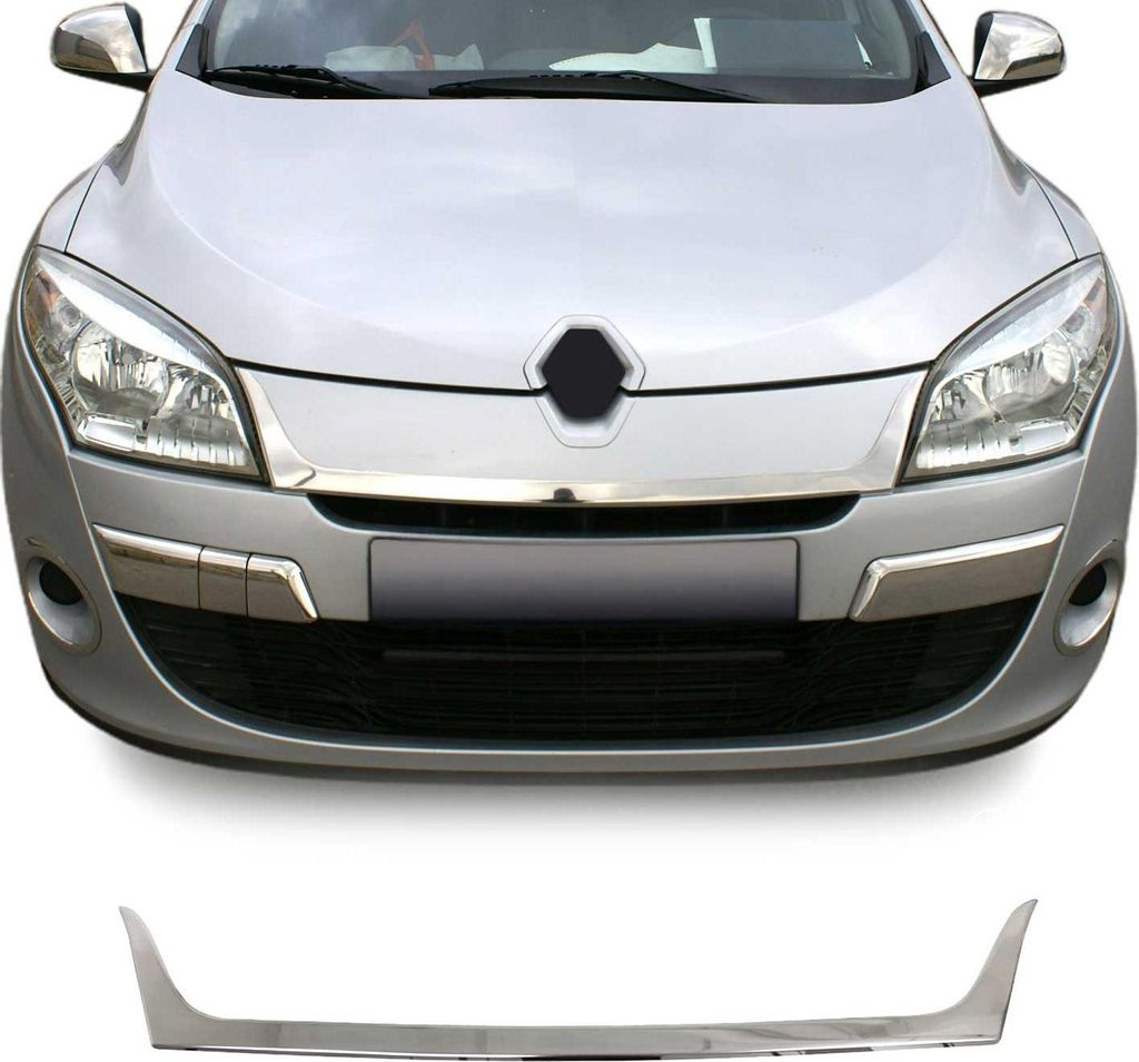 Kühlergrill Leisten Grillleisten für Renault Megane 2009-2012 Edelstahl Silber