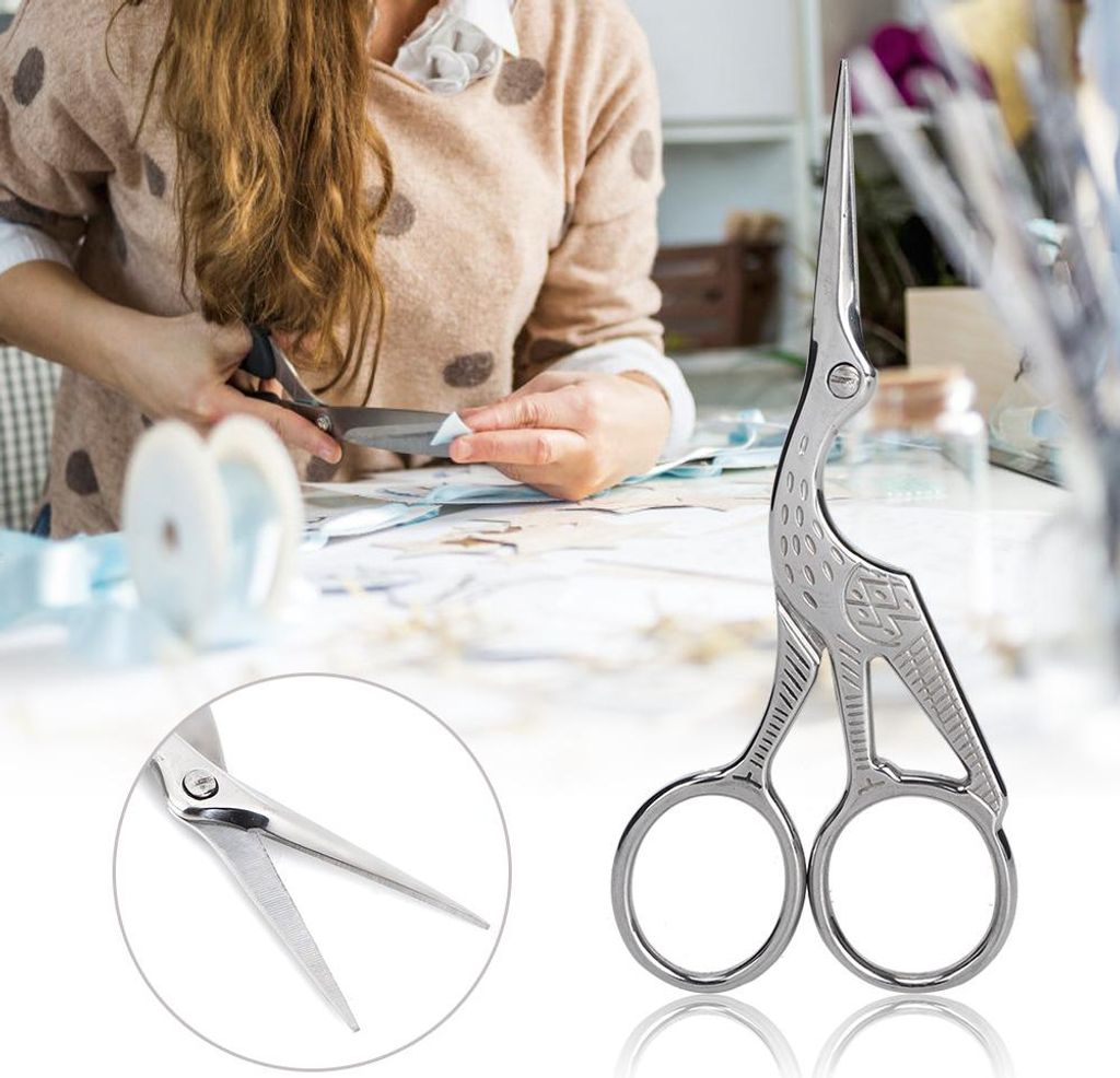 Edelstahl Retro Style Kran Form Nähen Schere Schneider Handwerk Schneiden ShearSilver