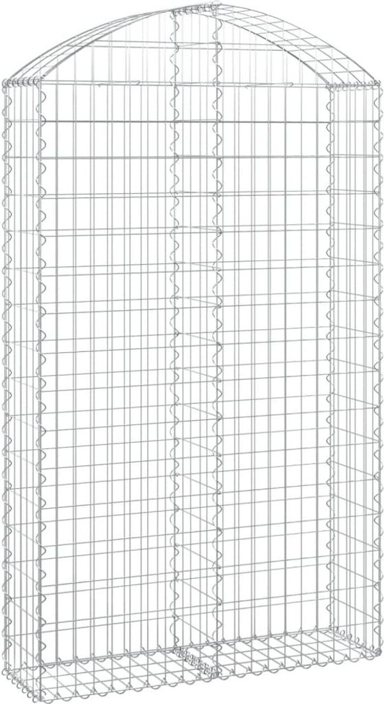 Gabione mit Hochbogen 100x30x160/180 cm Verzinktes Eisen
