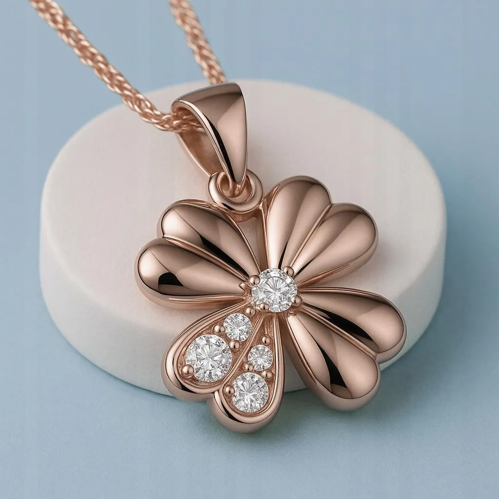 Collana Quadrifoglio Oro e Cristalli Argento 925 | Look di Lusso - 4