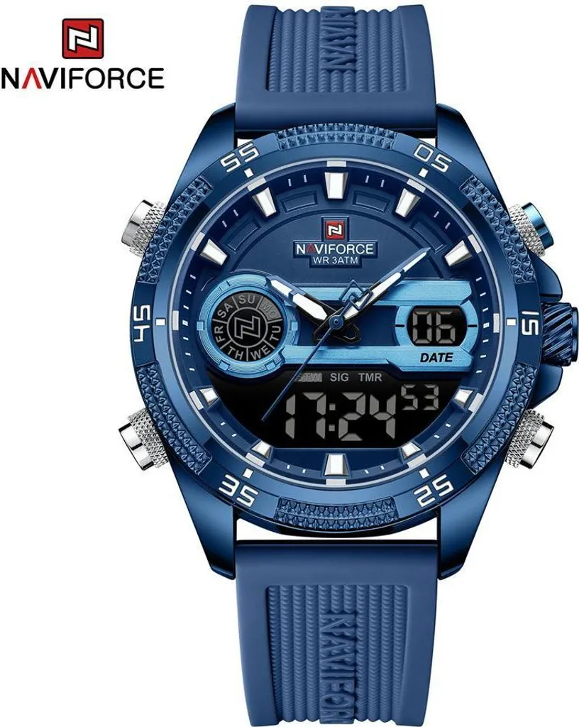 Montre Homme Multifonction Bleue NAVIFORCE HE-38631 - Robuste et Précise