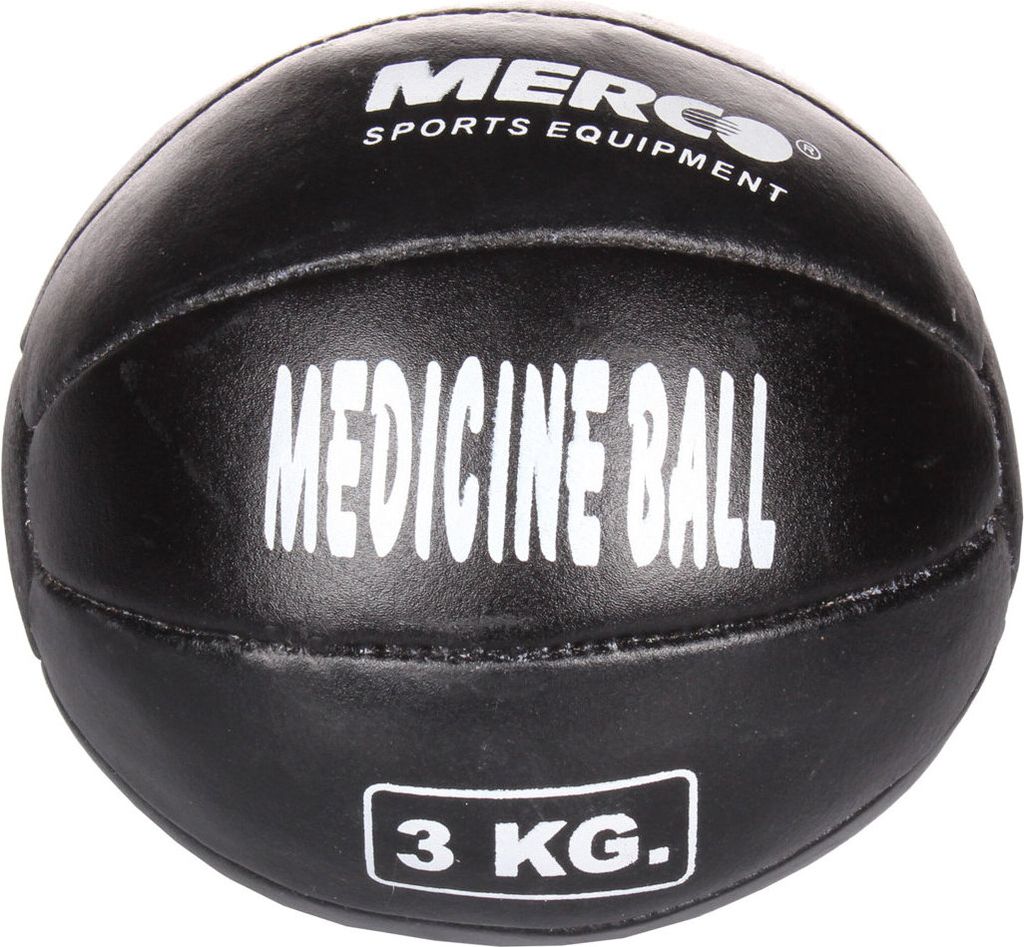 Schwarzer Leder-Medizinball, 3 kg Produktbild 