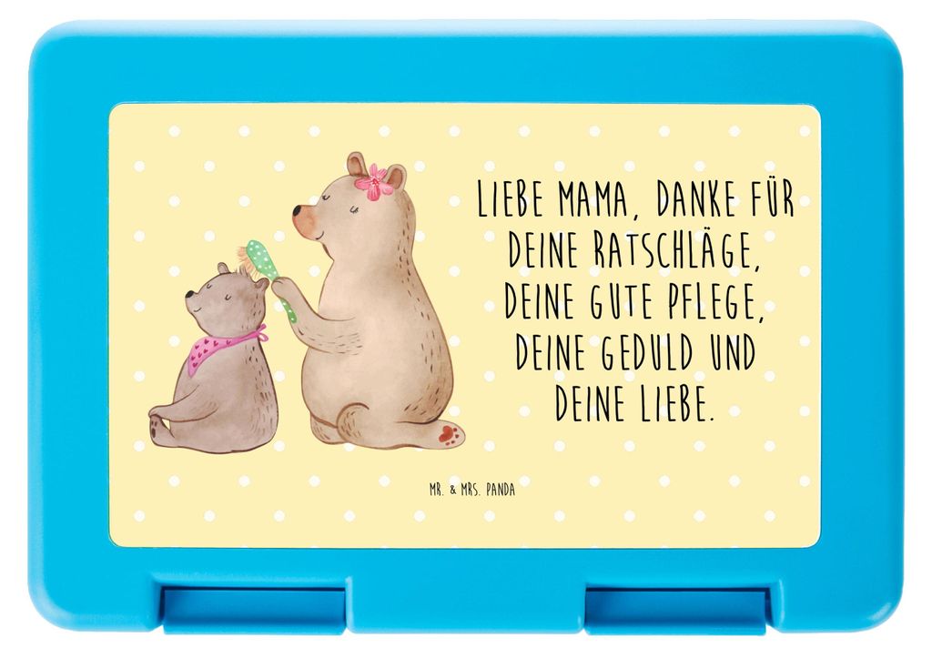 Mr. & Mrs. Panda Meal Prep Box Bär Kind - Gelb Pastell - Geschenk, Mami, Mutter, Muttertag, Vorratsbehälter, Kinderbrotdose, Mama, Lunchbox, Esse...