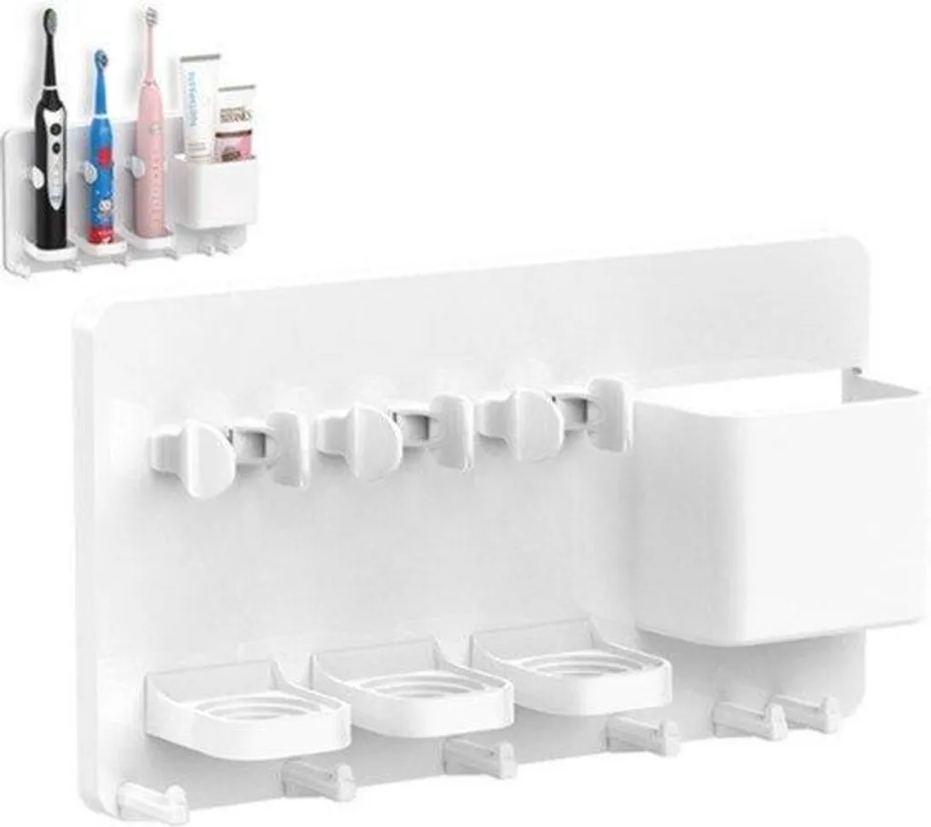 Rangement mural pour brosse à dents électrique réglable sans perçage