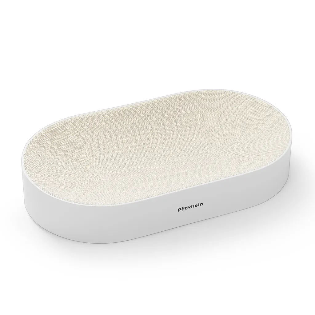 Carton à griffer Zen Paw Series Blanc - Griffoir design pour chat adulte