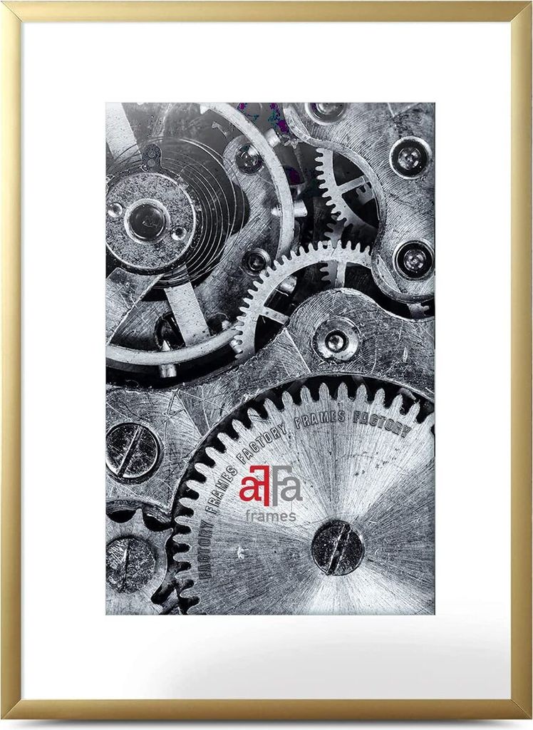 aFFa frames, Alu, Bilderrahmen aus Aluminium, Bild Foto Rahmen, Rechteckig, mit Acrylglasfront, Hellgelb, A4, 21x29,7 cm