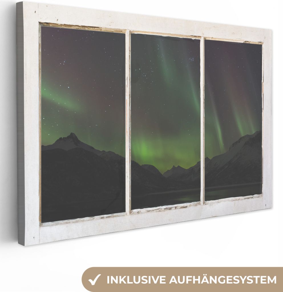 OneMillionCanvasses - Leinwandbilder - 150x100 cm, Ausblick - Aurora - Wasser, Wandbilder Kunstdruck Wanddekoration
