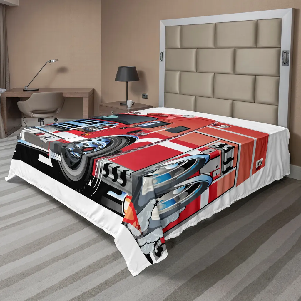 Lenzuolo ABAKUHAUS Camion dei Pompieri 260x228 - Morbidezza per Bambini