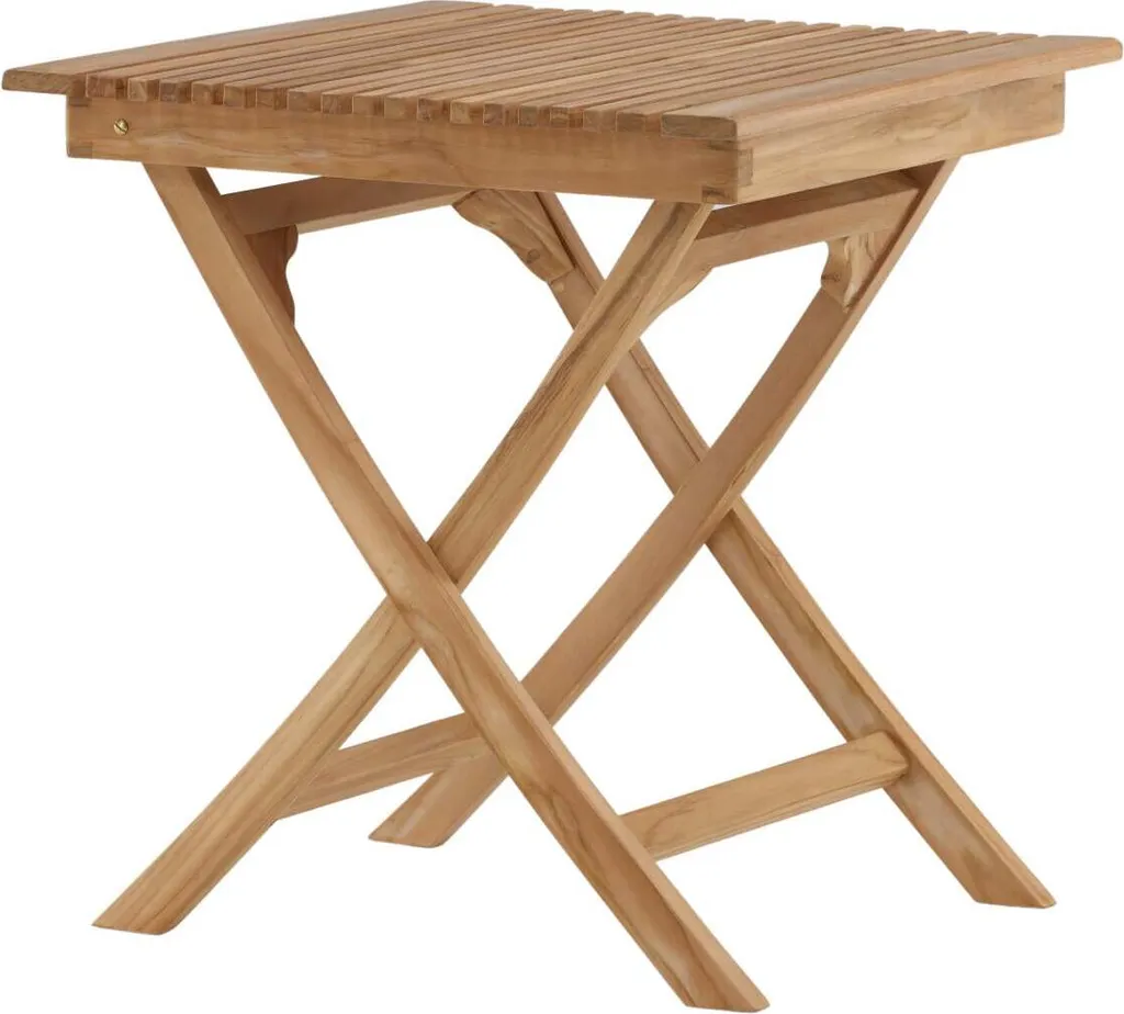 Table en teck massif 70cm FURNLUX Ghana - Design carré marron durable