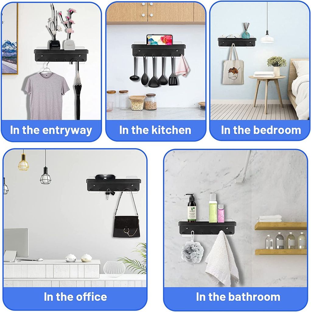 Schlüsselbrett mit Ablage, ohne Bohren, Key Rack Wand mit 6 Produktbild 13