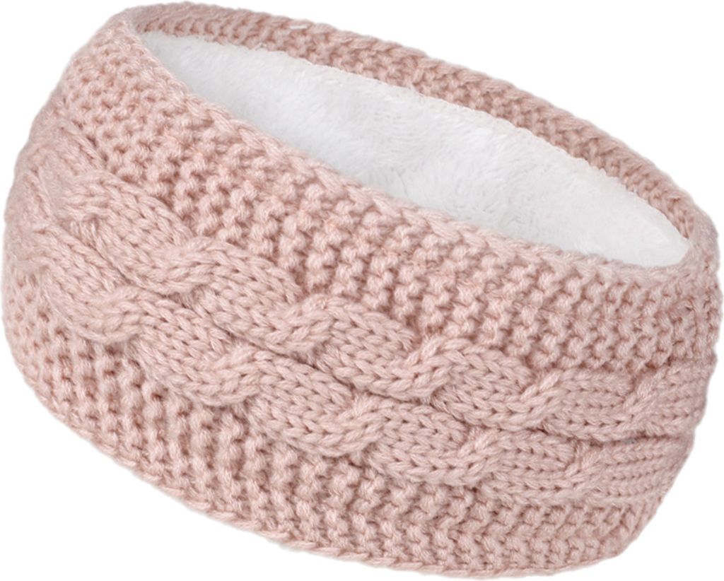 Winter-Stirnband für Damen, flauschiges Fleece-gefüttertes Ohrenwärmer, Zopfmuster, dickes, warmes Häkel-Stirnband, einfarbig, Strick-Haarband