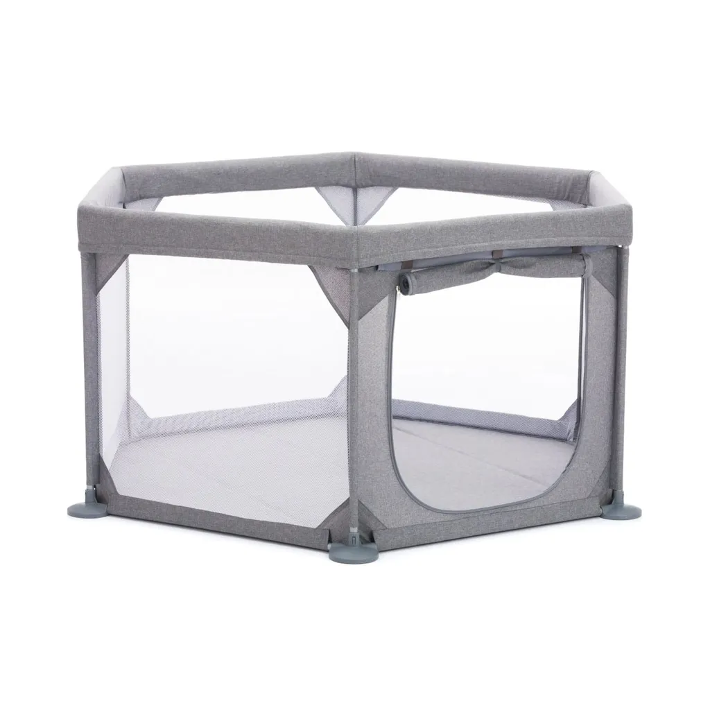 Parc bébé hexagonal Fillikid grand format gris chiné