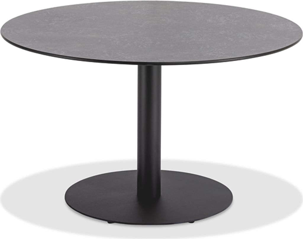 Gartentisch Bistrox 95 rund Tischplatte HPL Beton Gestell Stahl in Anthrazit