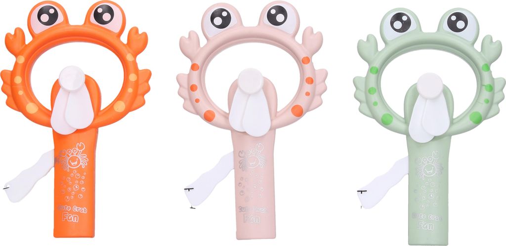 Handventilator in Krabbenform, 19 cm, manuell mit Handhebel Produktbild 