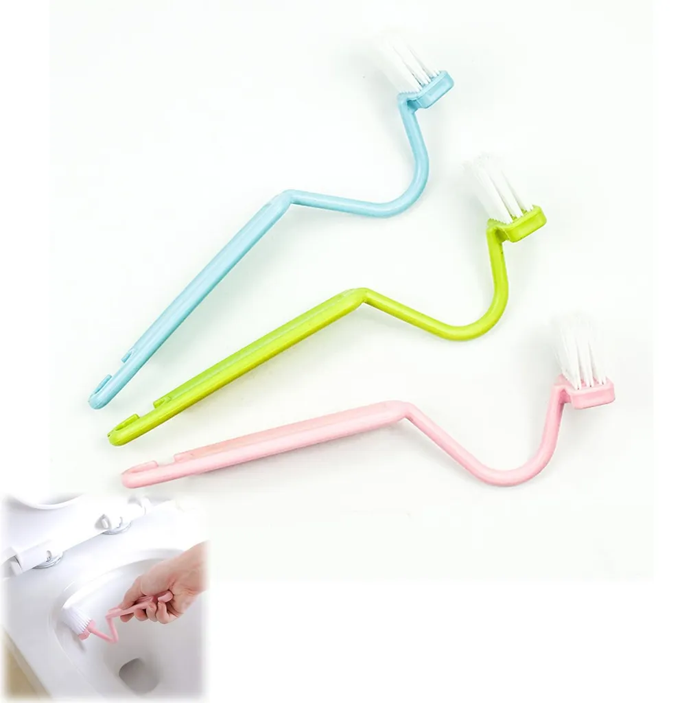 Nettoyage complet WC : set de 3 brosses avec long manche pour les coins