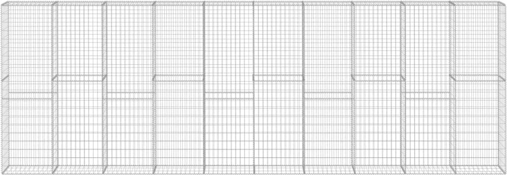 vidaXL Gabionenwand mit Abdeckung Verzinkter Stahl Produktbild 
