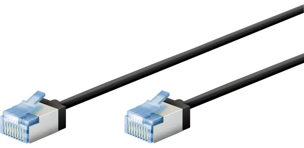 goobay Ultraflexibles Cat.6a Patchkabel slim, U/FTP, Kabel, (0,5