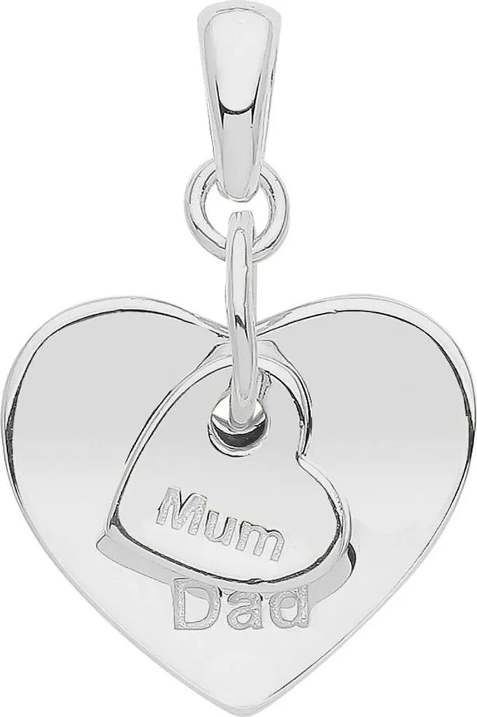 Pendentif Cœur en Argent 925 Plaqué Rhodium - 21x14mm Modèle TRS31265