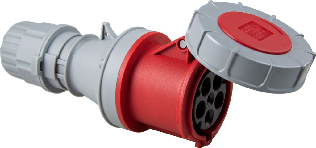 as-Schwabe CEE-Stecker ohne Kabel max. 16mm² 400V 63A 5-polig Klappdeckel IP44