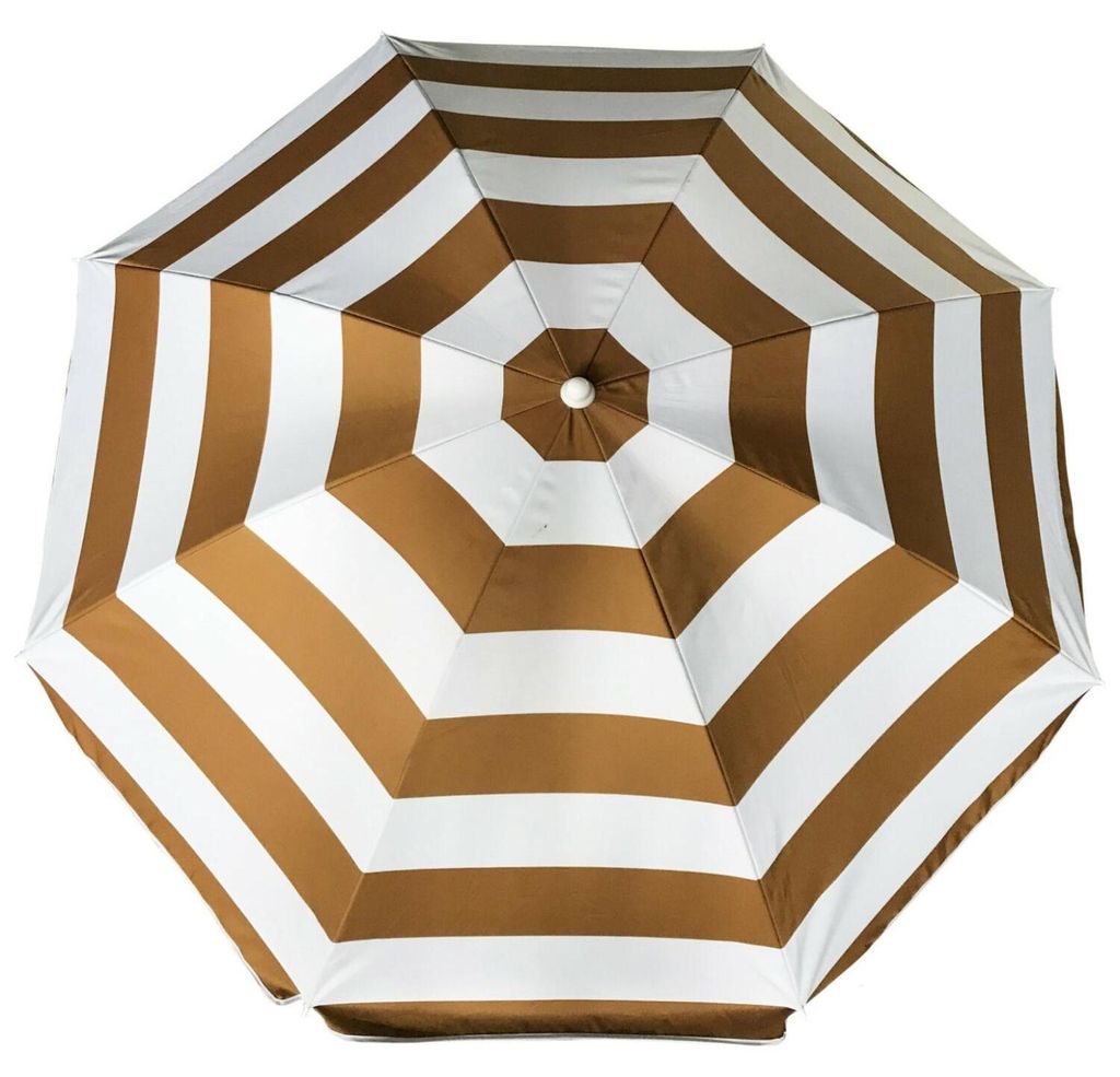 Sonnenschirm - gold/weis - gestreift - 126 cm - UV-Schutz Produktbild 