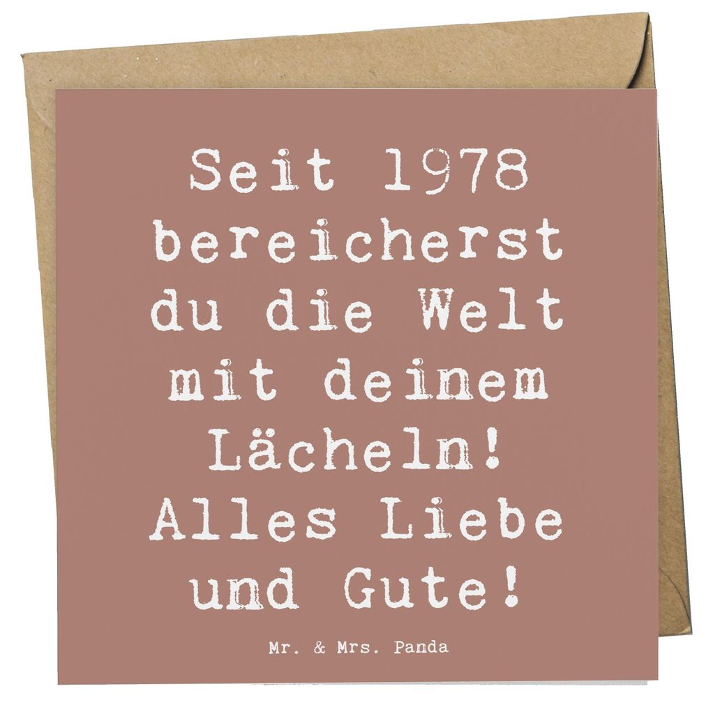 Mr. & Mrs. Panda Grußkarte Spruch 1978 Geburtstag - Braun Pastell - Geschenk, Alter, Glückwunschkarte, Jubilar, Geburtstagsgeschenk, anlasskarte,...