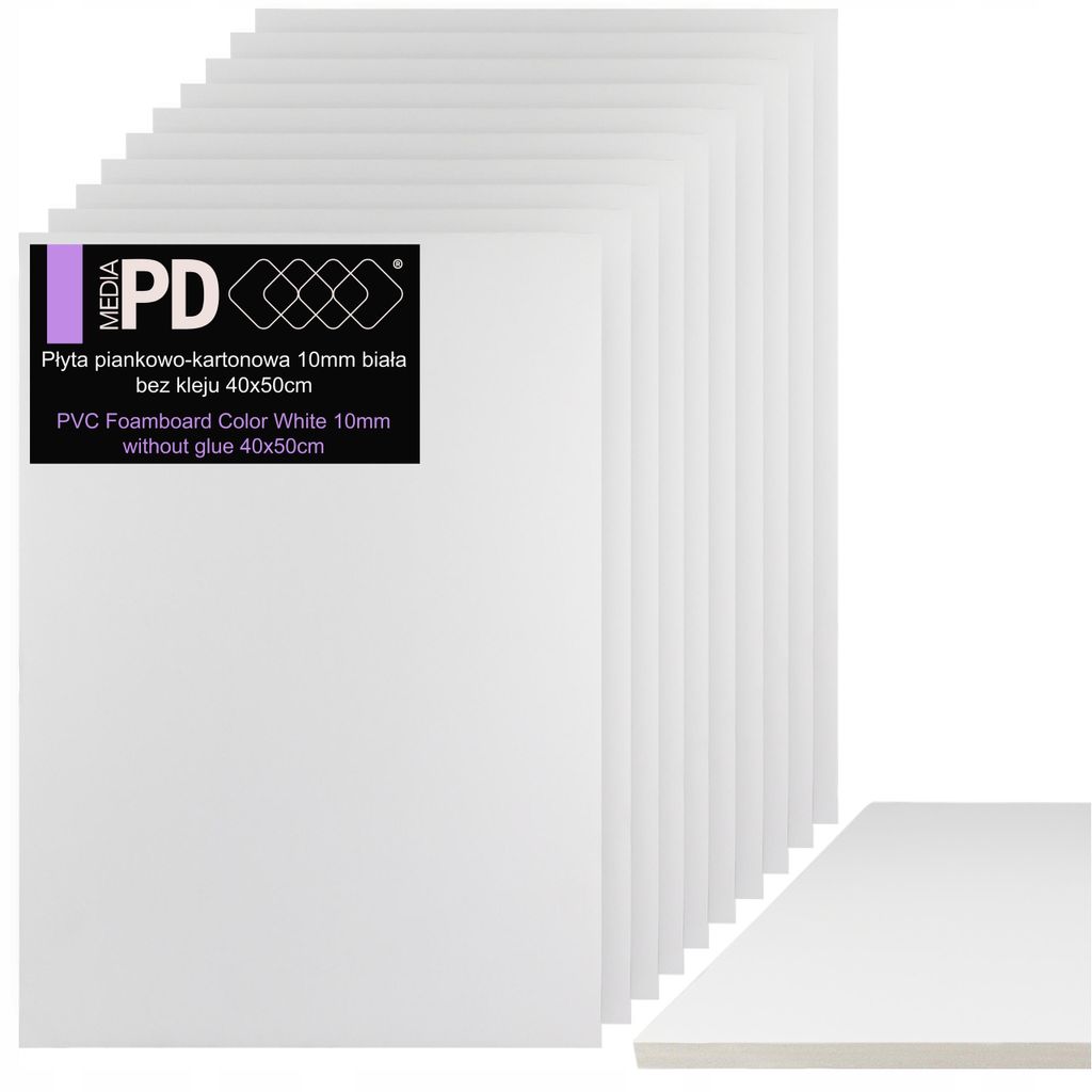PVC Leichtschaumplatte Weiß 40x50 cm 10mm Foamboard 10 Stück Set Schaumstoffplatte Architekturpappe Modellbau