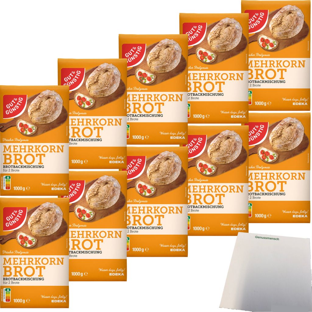 Gut & Günstig Brotbackmischung Mehrkornbrot VPE (10x1000g Packung) + usy Block