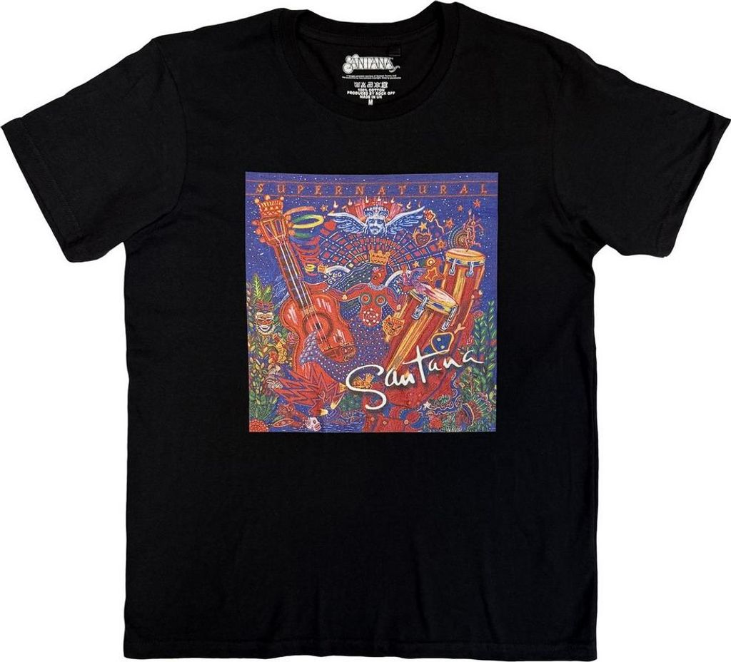 Santana - "Supernatural" T-Shirt für Herren/Damen Uni RO15367 (S) (Schwarz)