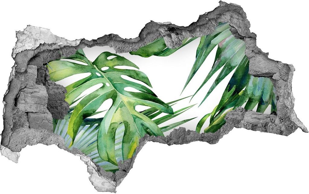 Selbstklebender Loch-3D-Aufkleber 95x73 cm tropische Pflanzen