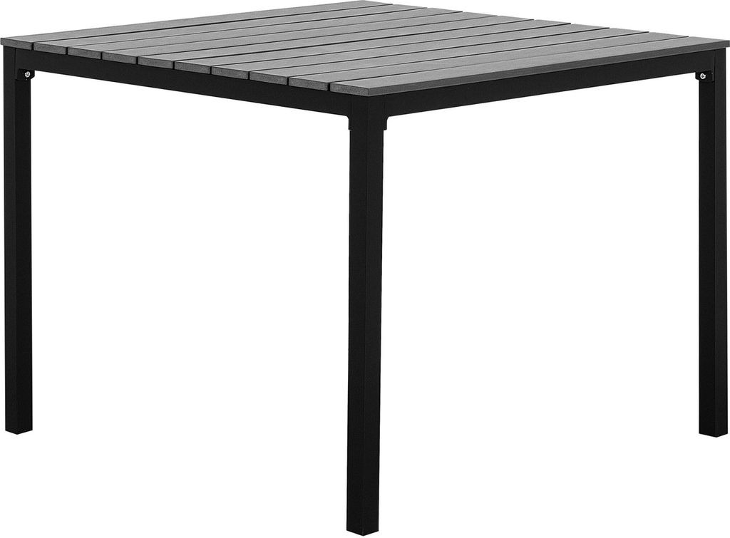 BELIANI Gartentisch Grau und Schwarz Aluminium Kunstholz Produktbild 