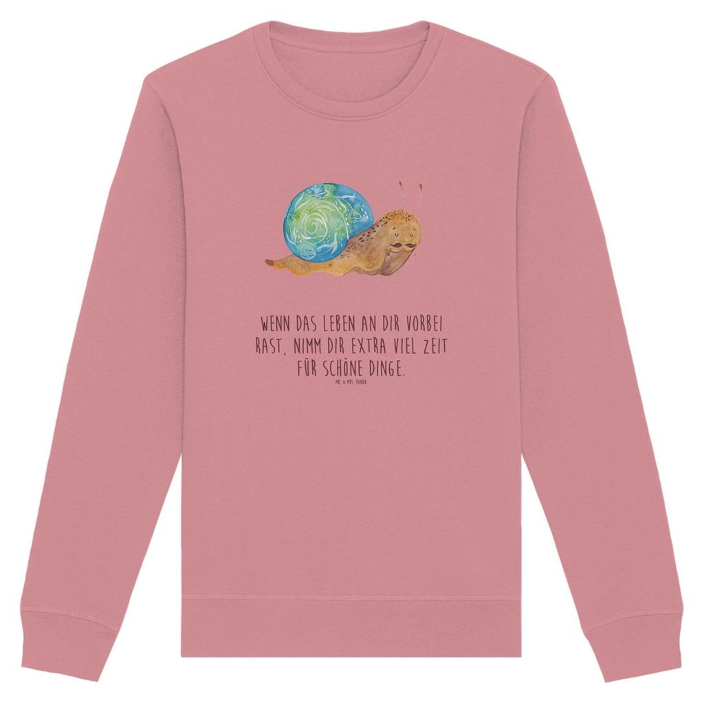 Mr. & Mrs. Panda Organic Pullover Schnecke Sir Größe S - Canyon Pink - Geschenk, Sweatshirt, Sweater, Lebenszeit, Baumwoll, Motivation, Lebensmut...
