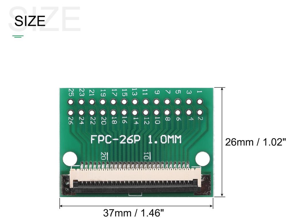 2 Stš¹ck FPC FFC Konverter Steckerplatine 26P 1.0mm auf Buchsenseite 0.5mm Rš¹ckseit auf DIP 2.54 mm fš¹r LCD 3D Drucker DVD TV Laptop Audio