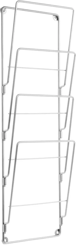 Rangement magazines mural WIRE chromé 19x60 cm gain de place chic - 8