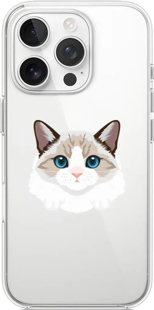 Offerta Custodia iPhone 16 Pro Max Gatto Birmano Silicone Trasparente